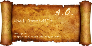 Abel Osszián névjegykártya